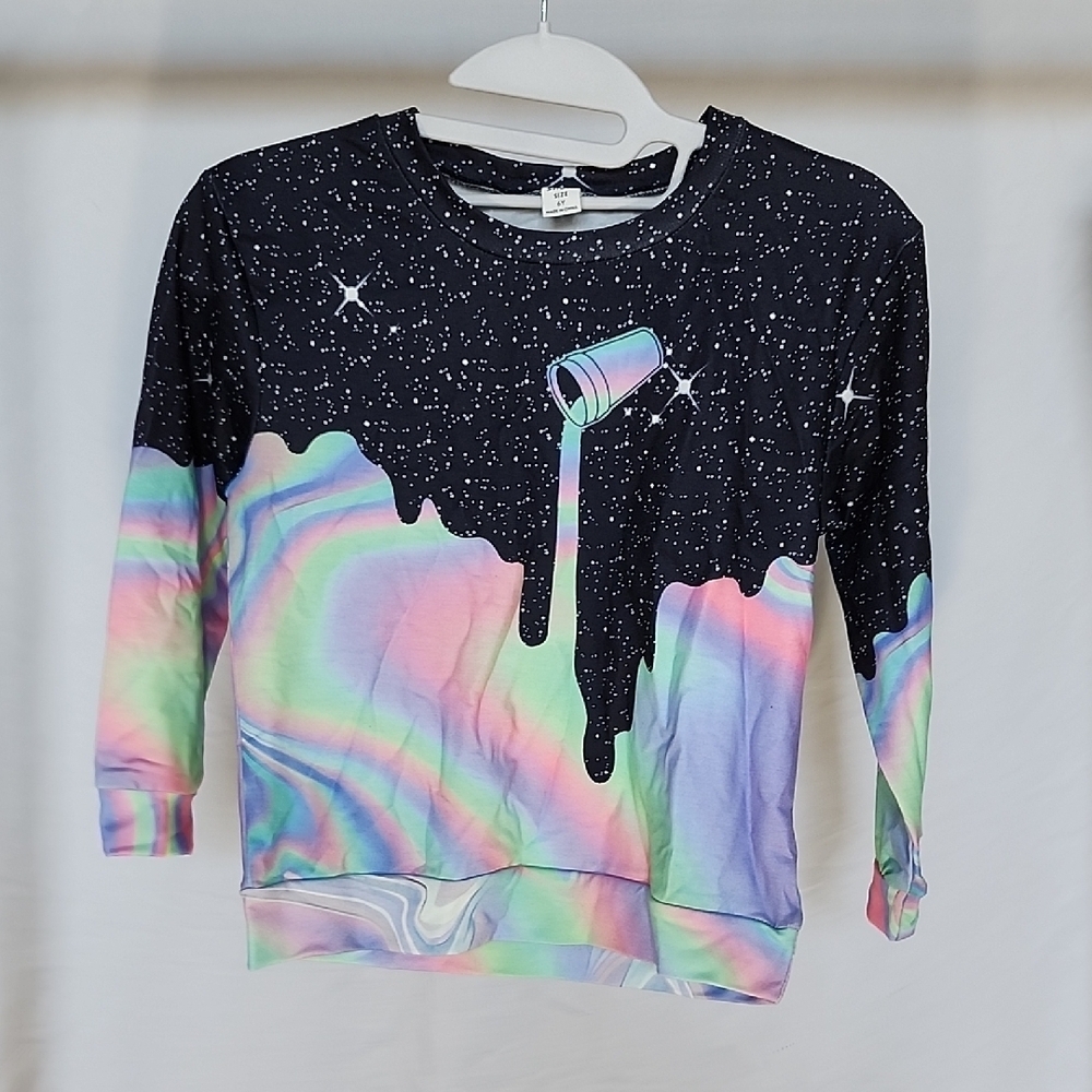 SHEIN Black and White Starry Top - Picture 3 of 6